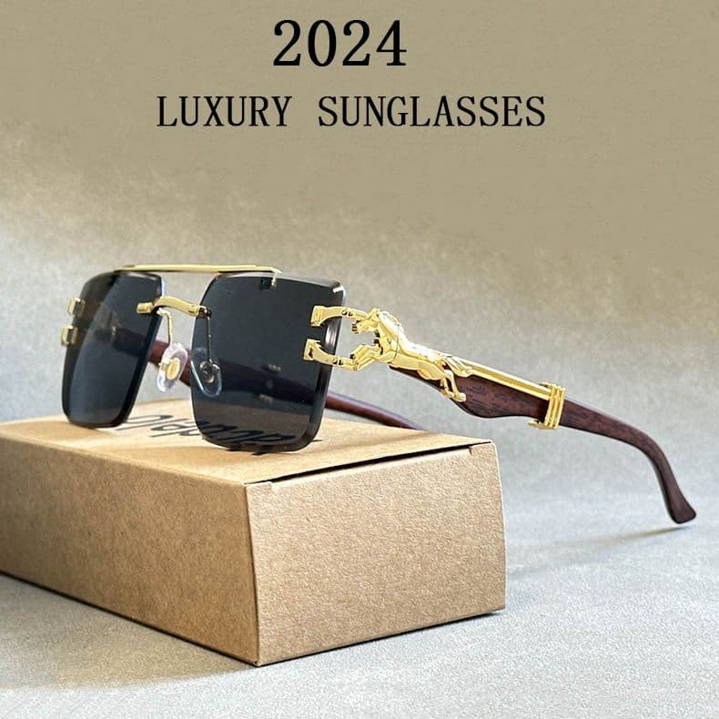2024 Square Sunglasses For Men New Luxury Vintage Designer Rimless Sunglasses Women Trendy Fashion Glasses Gafas De Sol Hombre image 8