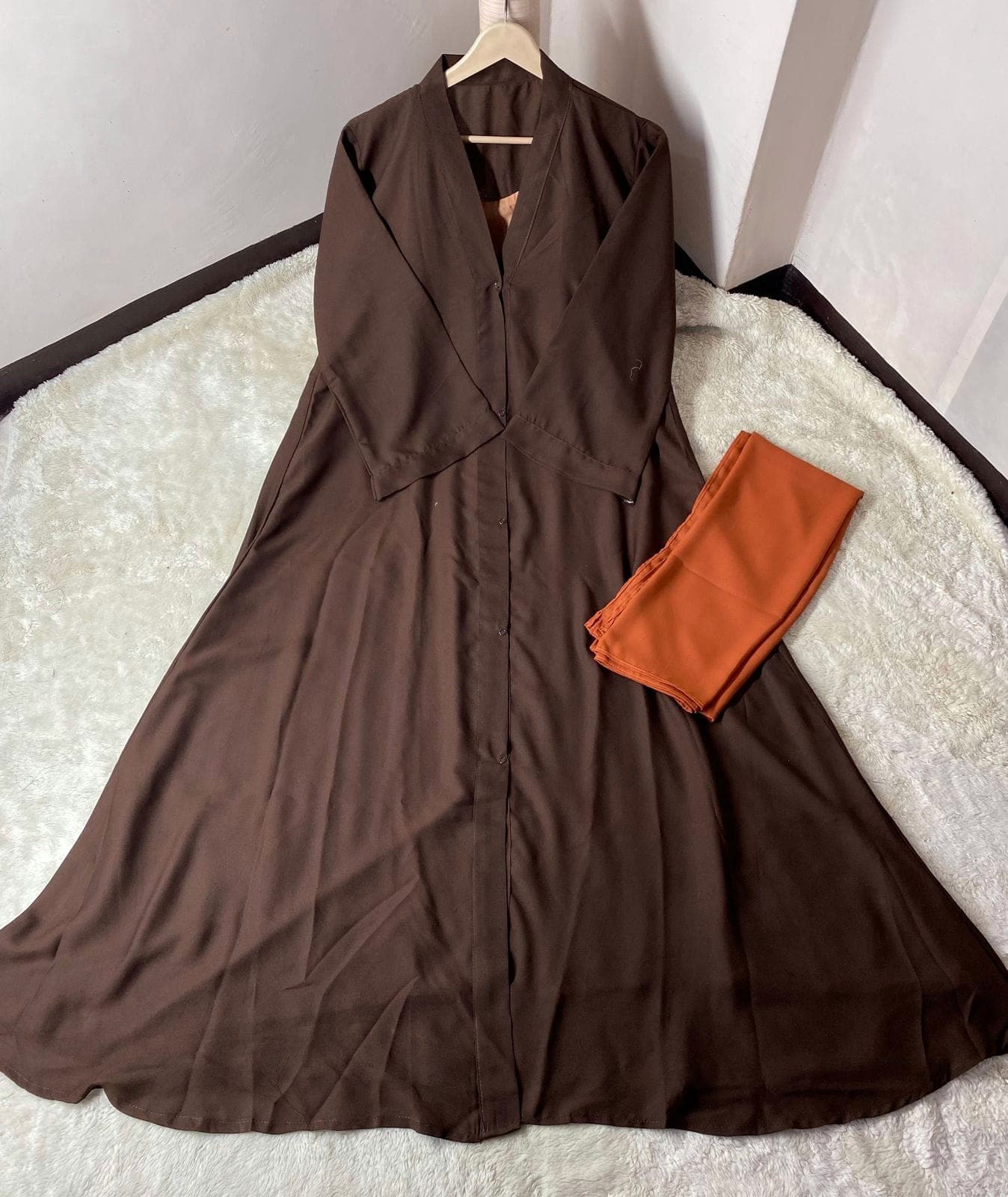 Abaya For Girls New Design 2025 Stylish Chocolaty Abaya With Inner Attached Double China Georgette Fabric Abaya & Stoller Fashion Traditional Abaya Burkha For Women And Girls Easy to Wear Comfortable Design image 5