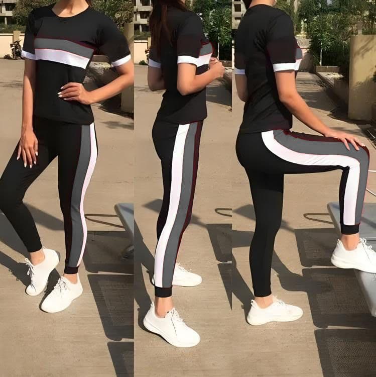 Stylish Double Panel Tracksuit For Girls - Soft & Comfortable Tshirts For Girls & Women image 3