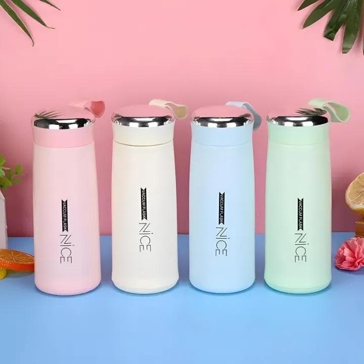 400ml Glass Water Bottle Durable Glass Plastic Hybrid Construction Insulated Water Bottles For Girls And Boys Perfect Use For School, Home, Gym And Travel Coffee Mugs. image 1