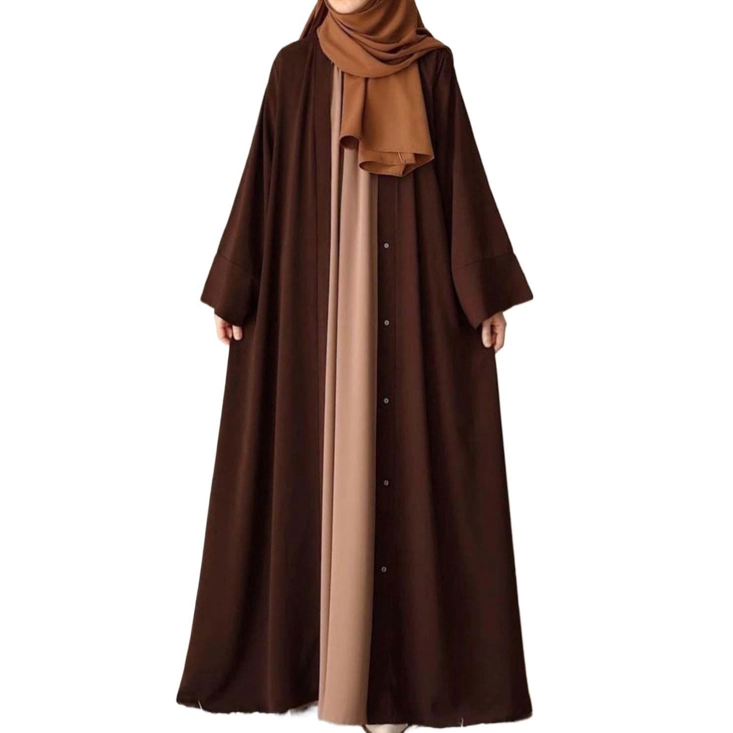 Abaya For Girls New Design 2025 Stylish Chocolaty Abaya With Inner Attached Double China Georgette Fabric Abaya & Stoller Fashion Traditional Abaya Burkha For Women And Girls Easy to Wear Comfortable Design image 6