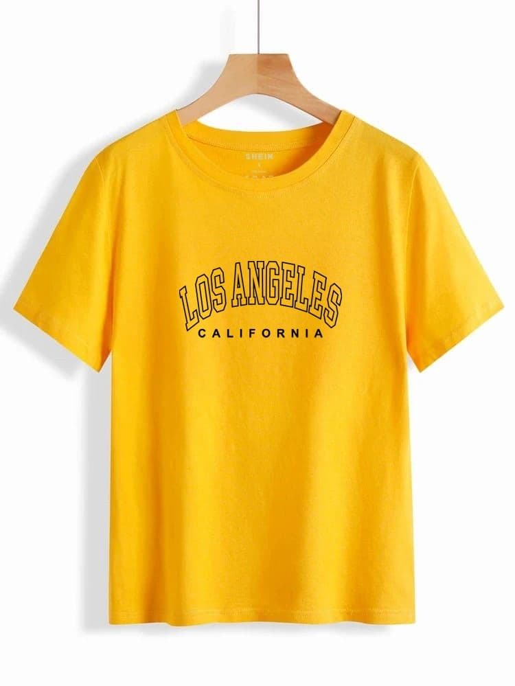 Stylish Cotton T-shirt for Girls and Women - Los Angeles Printed Casual Top image 4