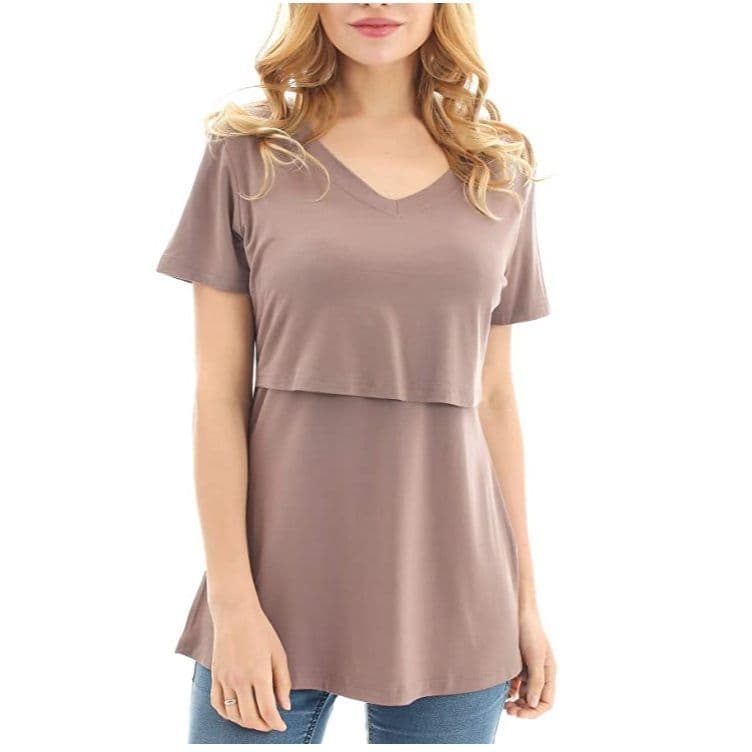Maternity Casual Wear Women, Maternity Short Sleeve T-Shirt, Breastfeeding Top T Shirt, Breastfeeding Nursing Shirt, Tee Shirt for Women image 2