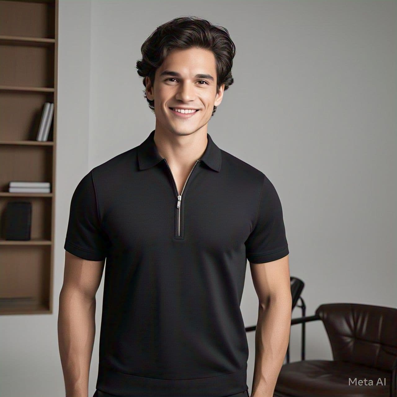 Men Solid Ziper Polo _updated image 1