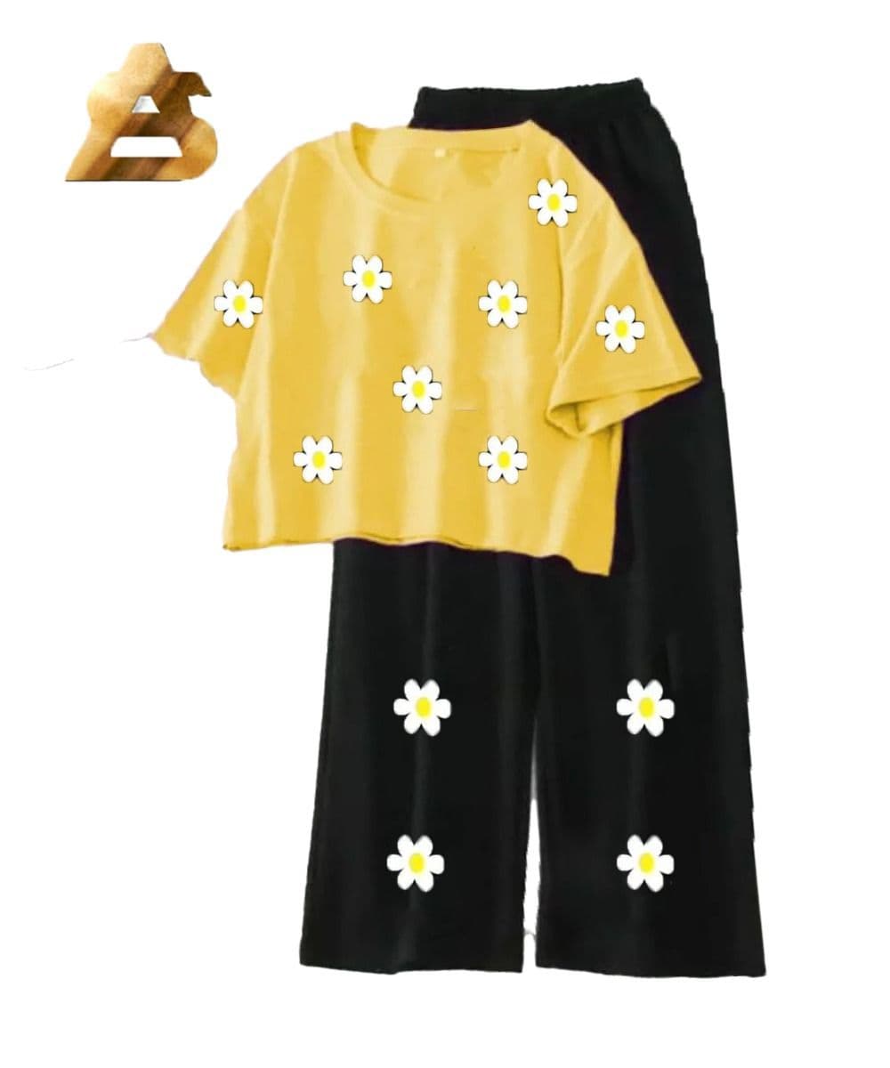 High Quality Casual Suits for Women Printed Crop Tshirt With Plaazo image 5