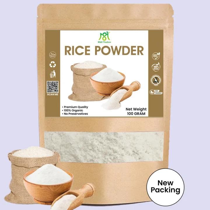 Organic Rice Powder for skin - White Flour 100g M&S Traders image 1