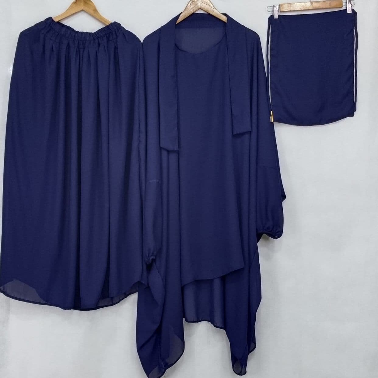 Nikab, Jilbab and Skirt 3pcs Abaya Set For Women | 3pcs Jilbab, Nikab And Skirt Set For Women Casual Wear and Festivals hijab image 2