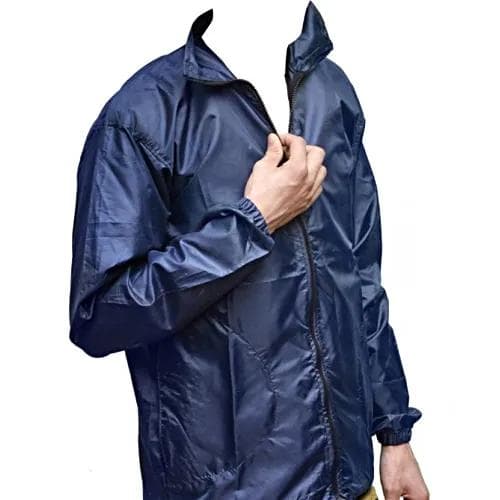 Unique Venue - Stylish Black Parachute Dust And Water Proof Side Pockets Zipper Biker Jacket image 1